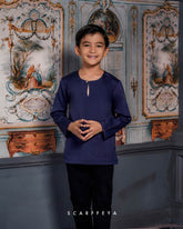 ZAYN MALEEQ KURTA KIDS (NAVY BLUE)